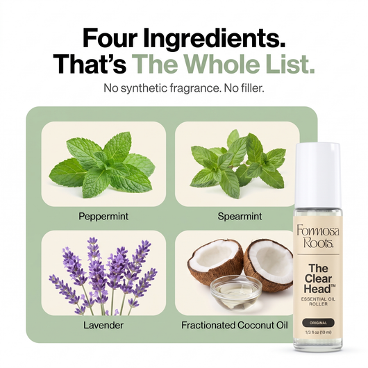 Four ingredients - peppermint, spearmint, lavender and fractionated coconut oil