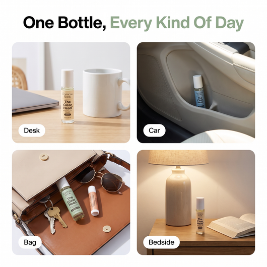 One bottle for the desk, the car, the bag and the bedside