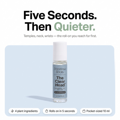 Five seconds, then quieter - The Clear Head essential oil roller